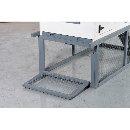 53-inch Double-tier Wooden Outdoor Indoor Waterproof Chicken Coop And Rabbit Hutch Complete With A Roof, Stairs And A Removable Cleaning Tray Suitable For Small To Medium Pets