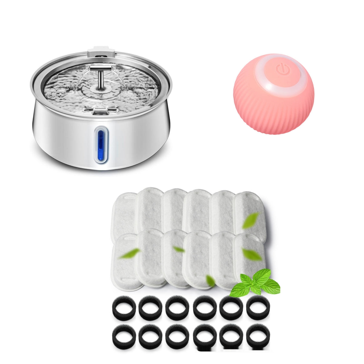 Pet 4L Water Drop Large Capacity With Window Stainless Steel Water Dispenser