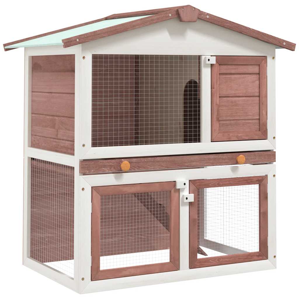 Rabbit hutch, small animal house, rabbit hutch with 3 doors, rabbit hutch 3