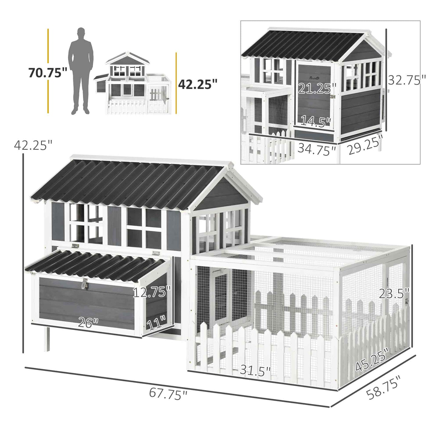 Chicken Coop with Run for 1-2 Chickens