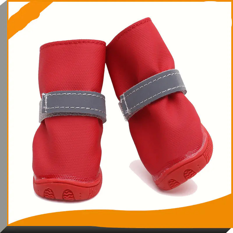 Reflective Strappy Dog Rain Boots for Puppies