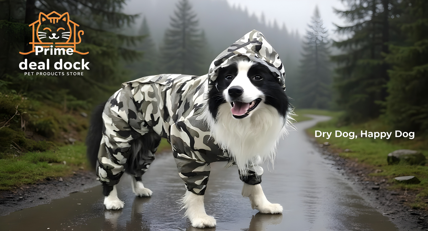 Dog Raincoat Border Shepherd Dog Clothing Waterproof