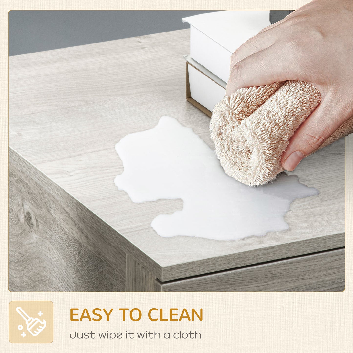 Dog Crate Furniture with Soft Water-Resistant Cushion, Dog Kennel End Table with Drawer, Puppy Crate for Small Dogs Indoor with 2 Doors, Gray