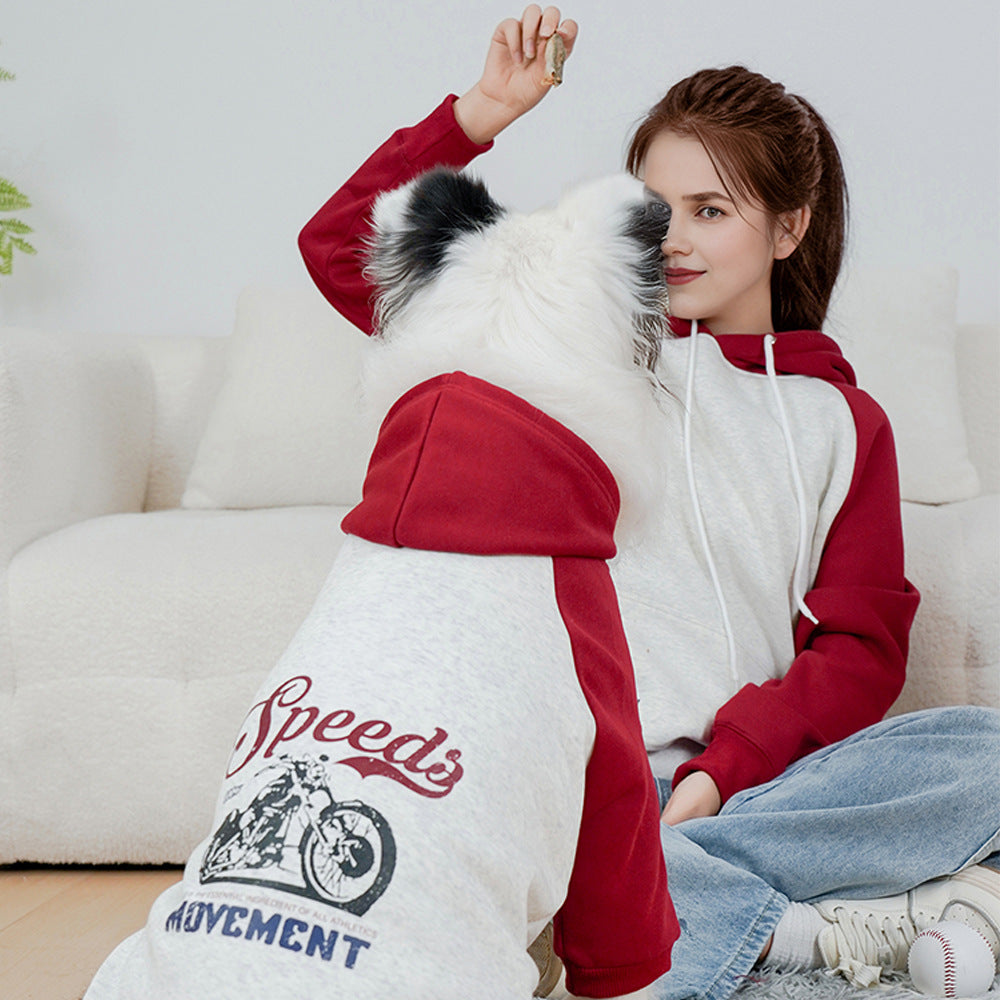 Pet Autumn And Winter Letter Printing Dog Brushed Hoody