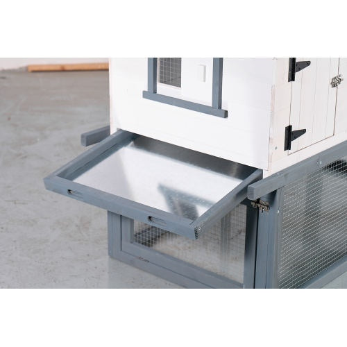 53-inch Double-tier Wooden Outdoor Indoor Waterproof Chicken Coop And Rabbit Hutch Complete With A Roof, Stairs And A Removable Cleaning Tray  Suitable For Small To Medium Pets