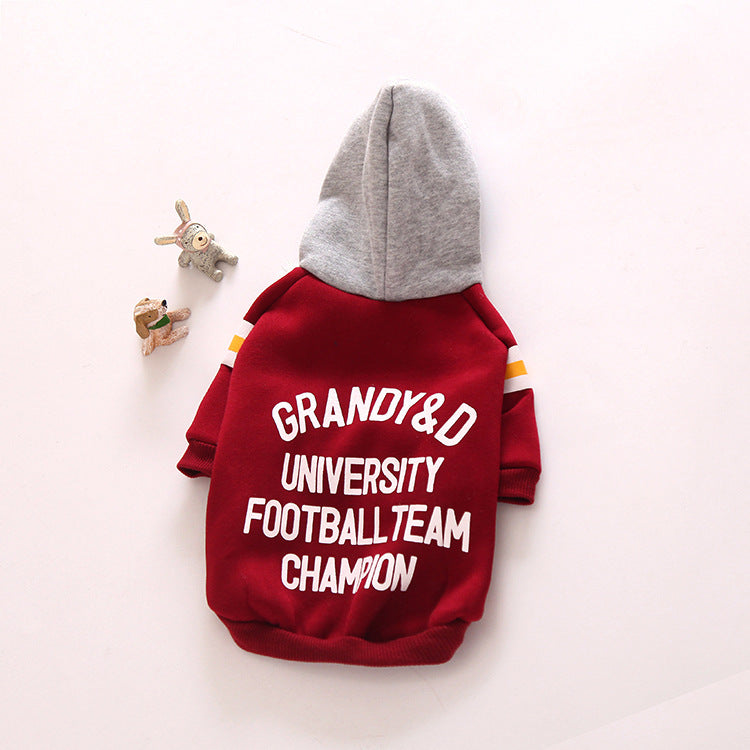 Pullover Letter Hooded Jacket Dog Clothes