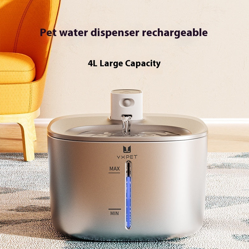 All Stainless Steel Cat Smart Wireless Rechargeable Pet Drinking Bowl Automatic Loop