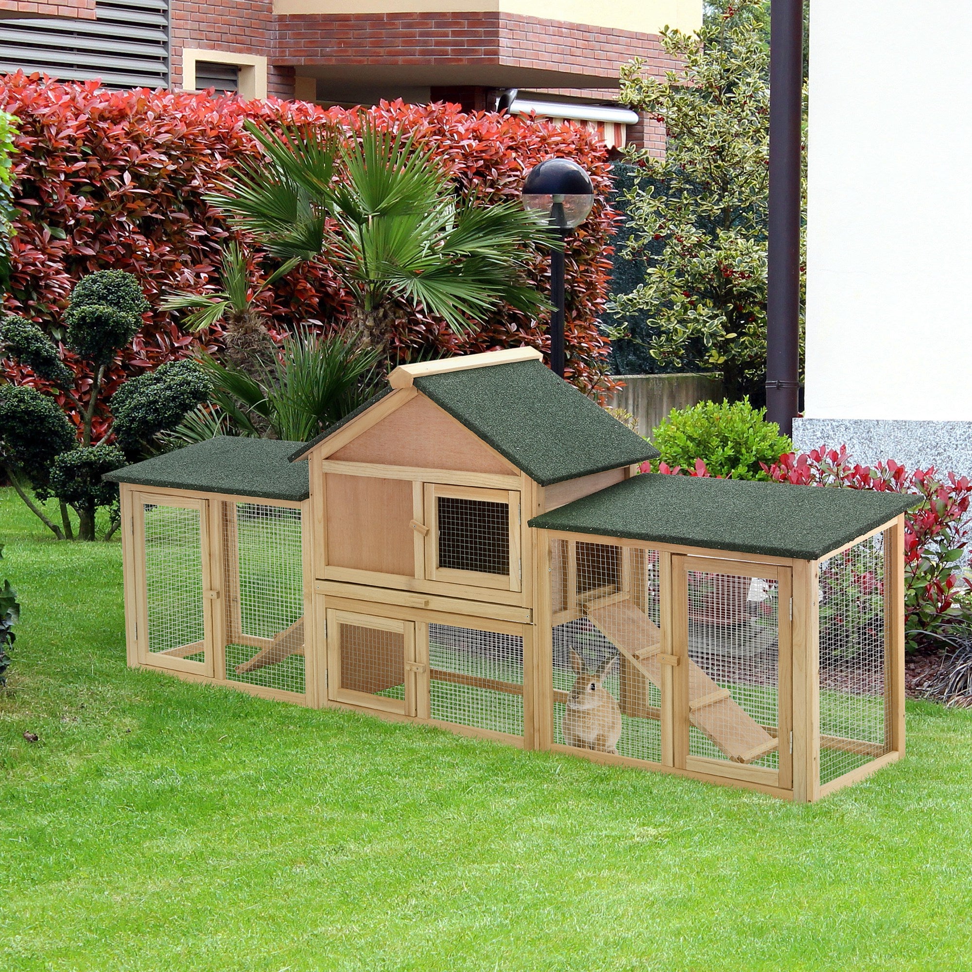 Rabbit Cage Outdoor - Large Bunny Hutch for Rabbits | Pet Enclosure ...