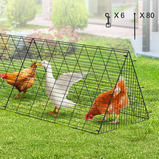 Chicken Tunnels, 287 X 78.7 X 24.2 Inch LxWxH Chicken Tunnels For Yard, Portable Chicken Tunnels For Outside With Corner Frames, 2 Sets, Suitable For Chickens, Ducks, Rabbits
