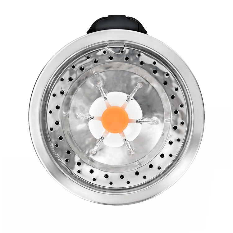 Stainless Steel Cat And Small Flower Drinking Bowl Dog Drinking Fountain