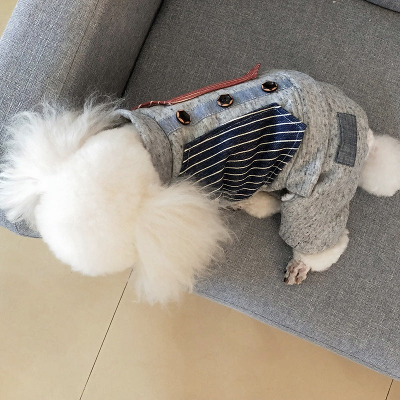 Autumn And Winter Small Dog Four-Legged Clothes Teddy Thick Winter Clothes