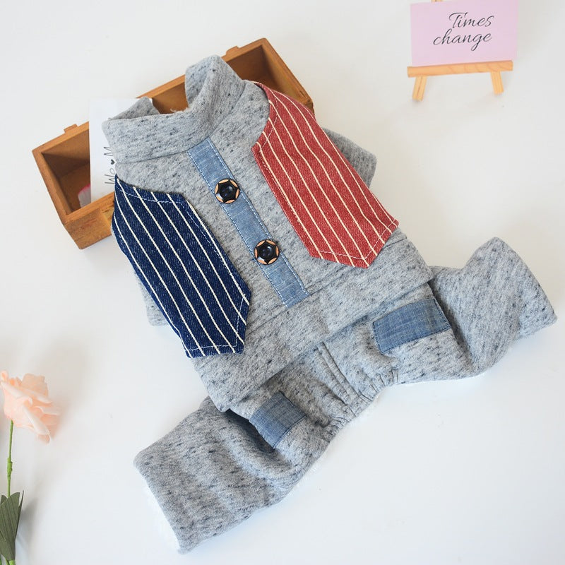 Autumn And Winter Small Dog Four-Legged Clothes Teddy Thick Winter Clothes