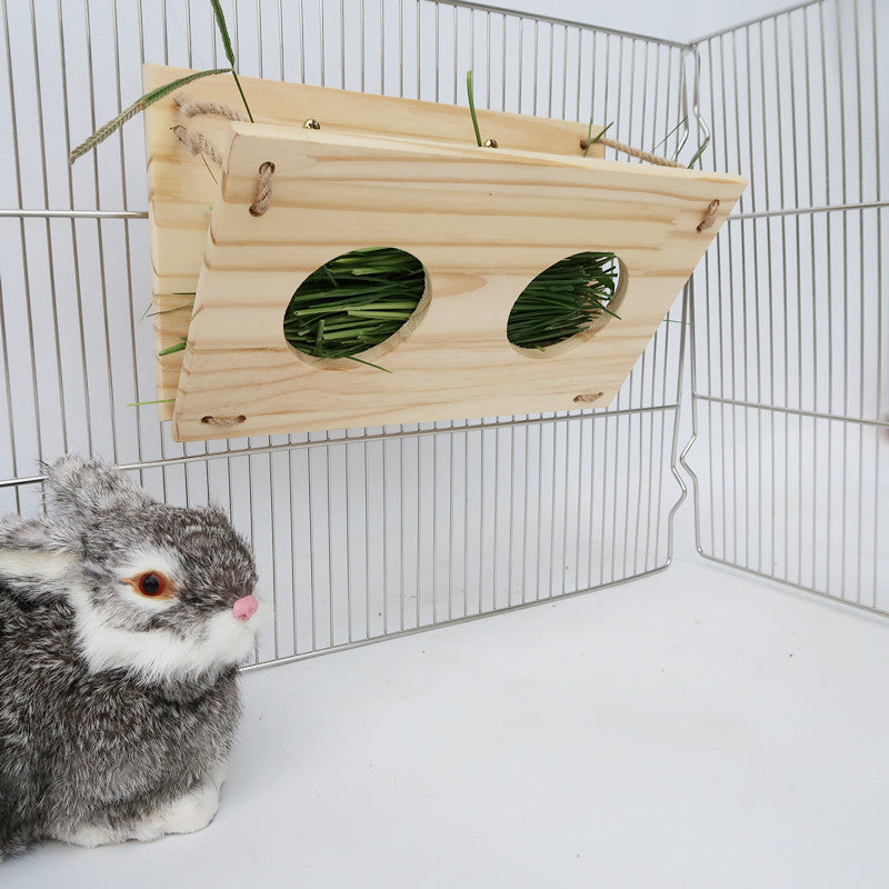 Rabbit Wooden Grass Frame Small Pet Grinded Grass Frame Guinea Pig My Neighbor Totoro Grass Frame Vertical Grass Frame Multifunctional Fun Grass Frame