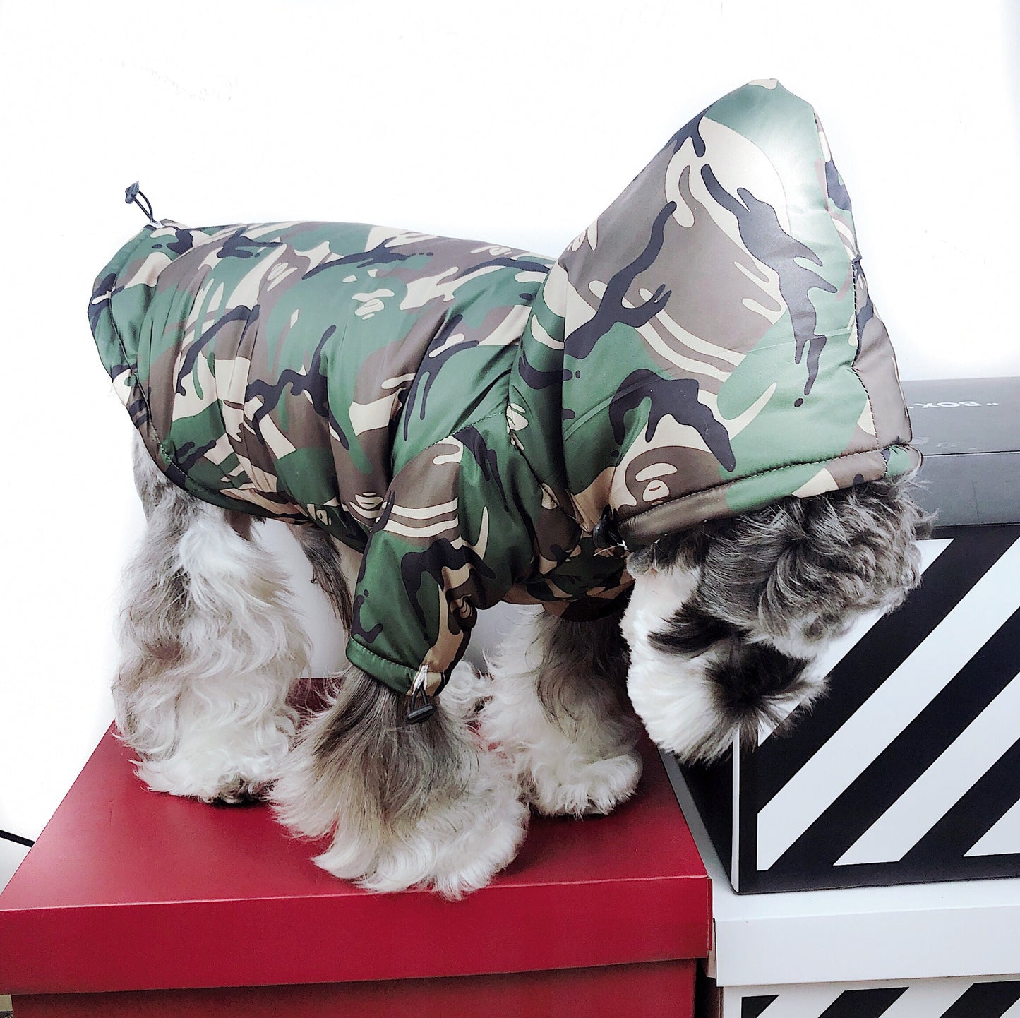 Raincoat Dog Clothes Method Teddy Schnauzer Waterproof Snowproof Windproof Camouflage Reflective Raincoat