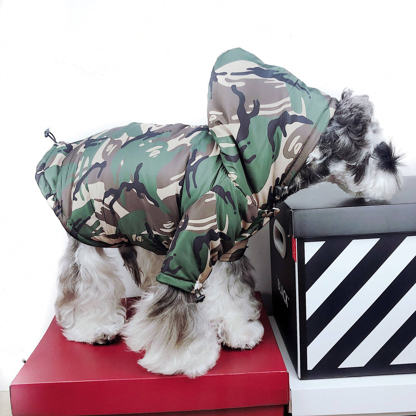 Raincoat Dog Clothes Method Teddy Schnauzer Waterproof Snowproof Windproof Camouflage Reflective Raincoat