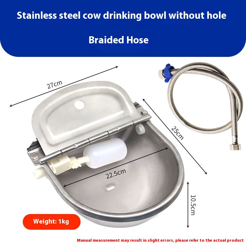 Stainless Steel Drinking Bowl With Cow Sink