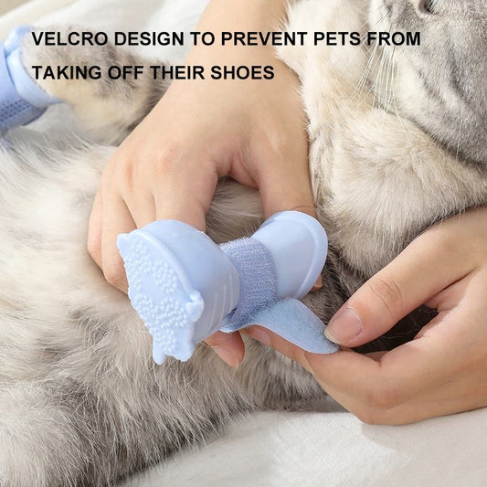 Dog Rain Boots 4Pcs Pet Dog Puppy Warm Waterproof Silicone Non-Slip Rain Boots