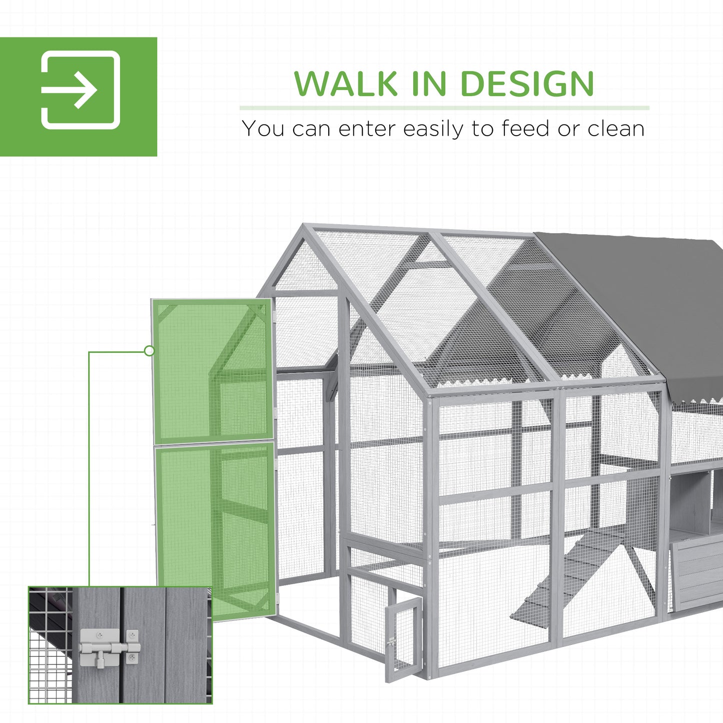 9' x 6' x 6' Large Chicken Coop with Nesting Box