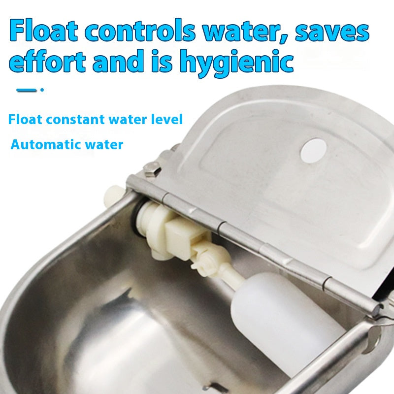 Stainless Steel Drinking Bowl With Cow Sink