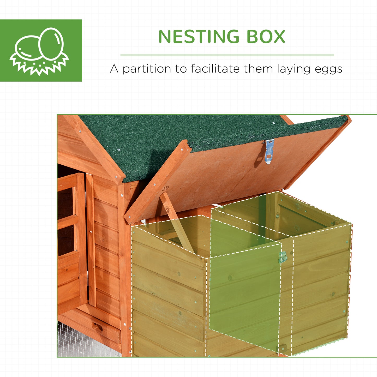 124" Dual Chicken Coop Large Chicken House Rabbit Hutch Hen Poultry Cage Backyard with Outdoor Ramps and Nesting Boxes