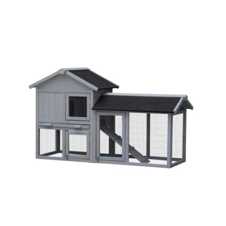 Rabbit Hutch Outdoor Bunny Cage Indoor,Extensible Chicken Coop With Large Run Space - No Leak Plastic Tray