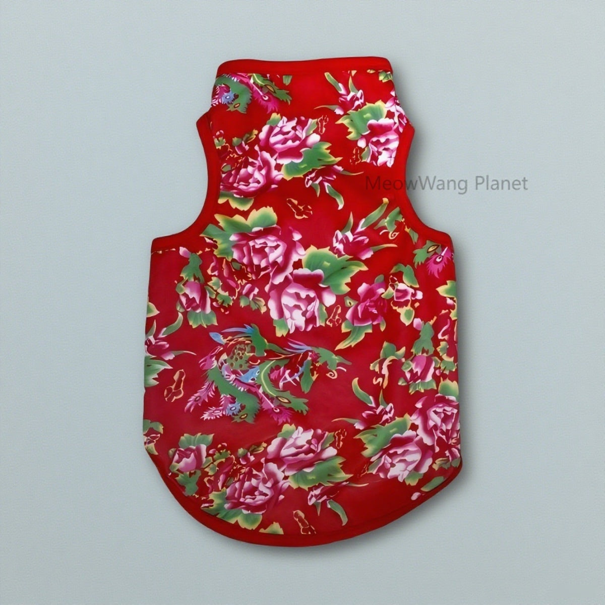 Dog Cat Clothes Pet Apparel Premium Lightweight Summer Pet Vest Breathable Chinese Inspired Design With Bold Floral Pattern For Small Medium Dogs And Cats Stylish Comfortable Warm Weather Apparel Luxu