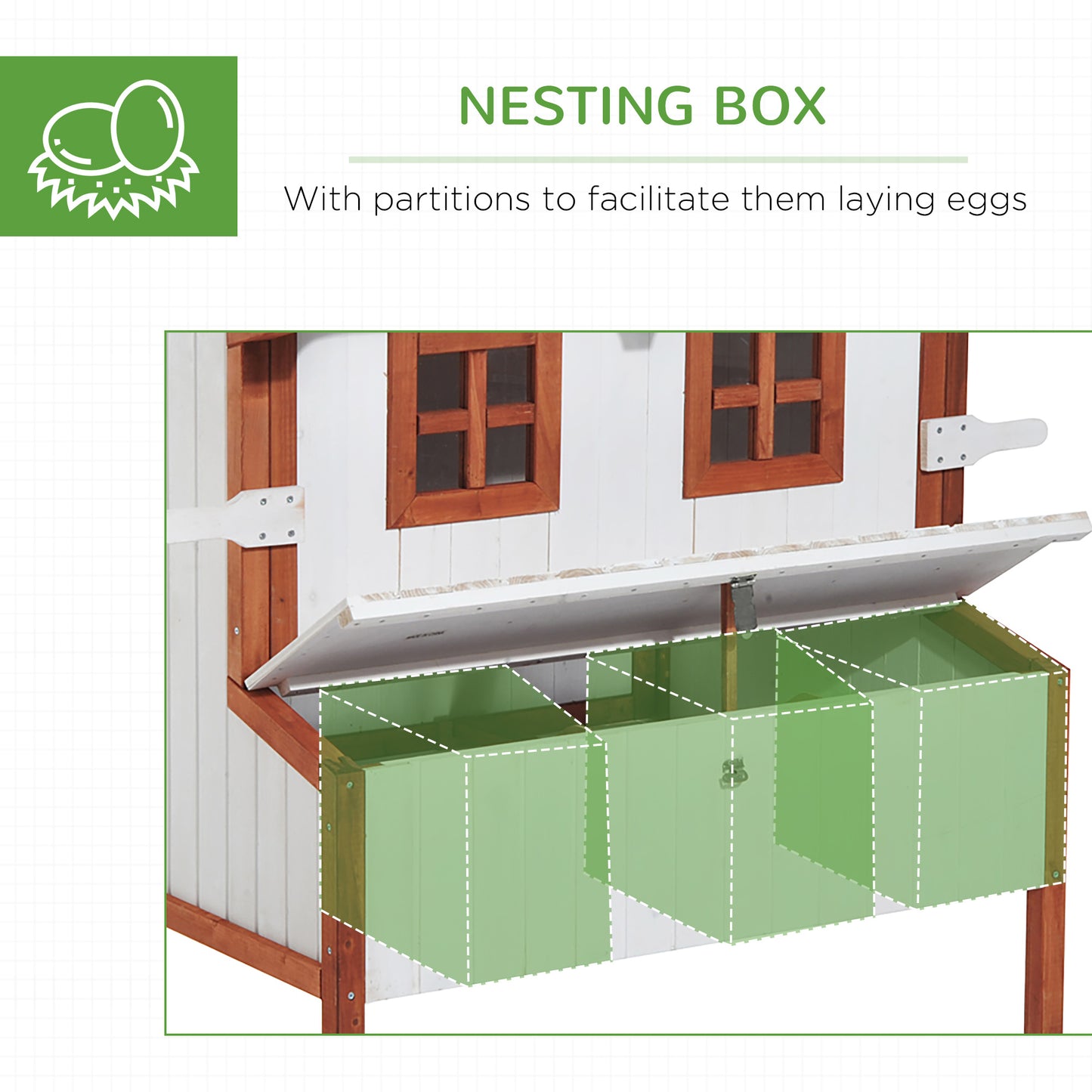 47" Chicken Coop Chicken House Rabbit Hutch Raised Poultry Cage Portable Hen Pen Backyard with Nesting Box and Handles