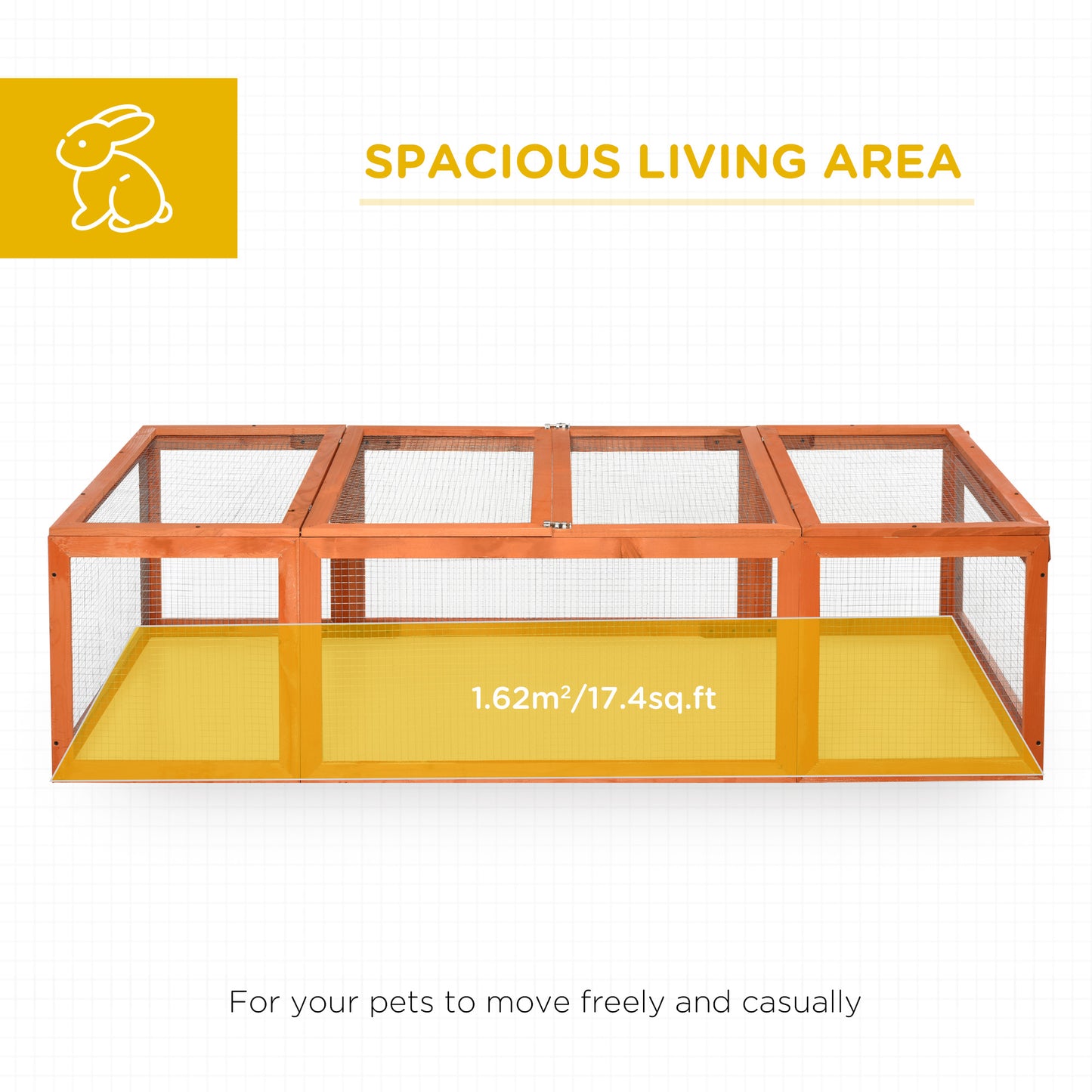 Large Rabbit Hutch Small Animal Habitat Enclosure Outdoor Run and Lockable Doors Natural