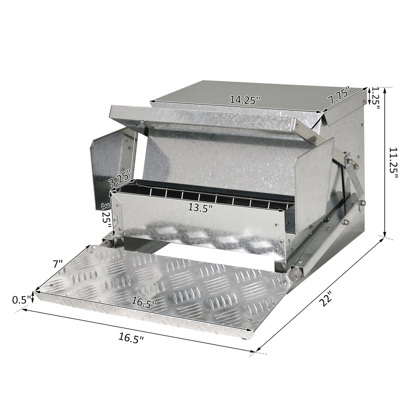 30 lbs Capacity Automatic Chicken Poultry Feeder with a Galvanized and Build