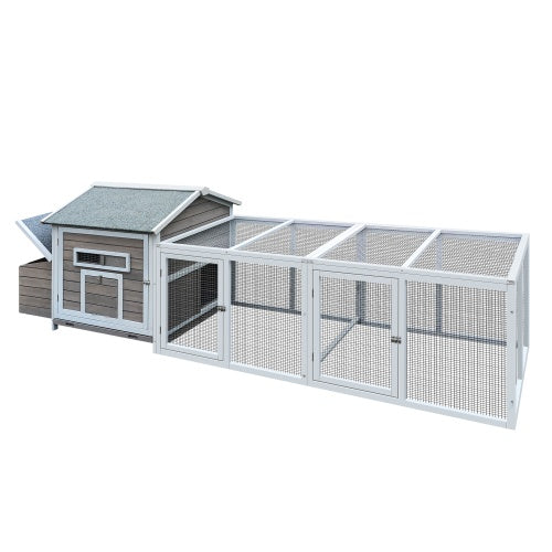 118 Inch Wooden Chicken Coop Outdoor Hen Coop Poultry Cage