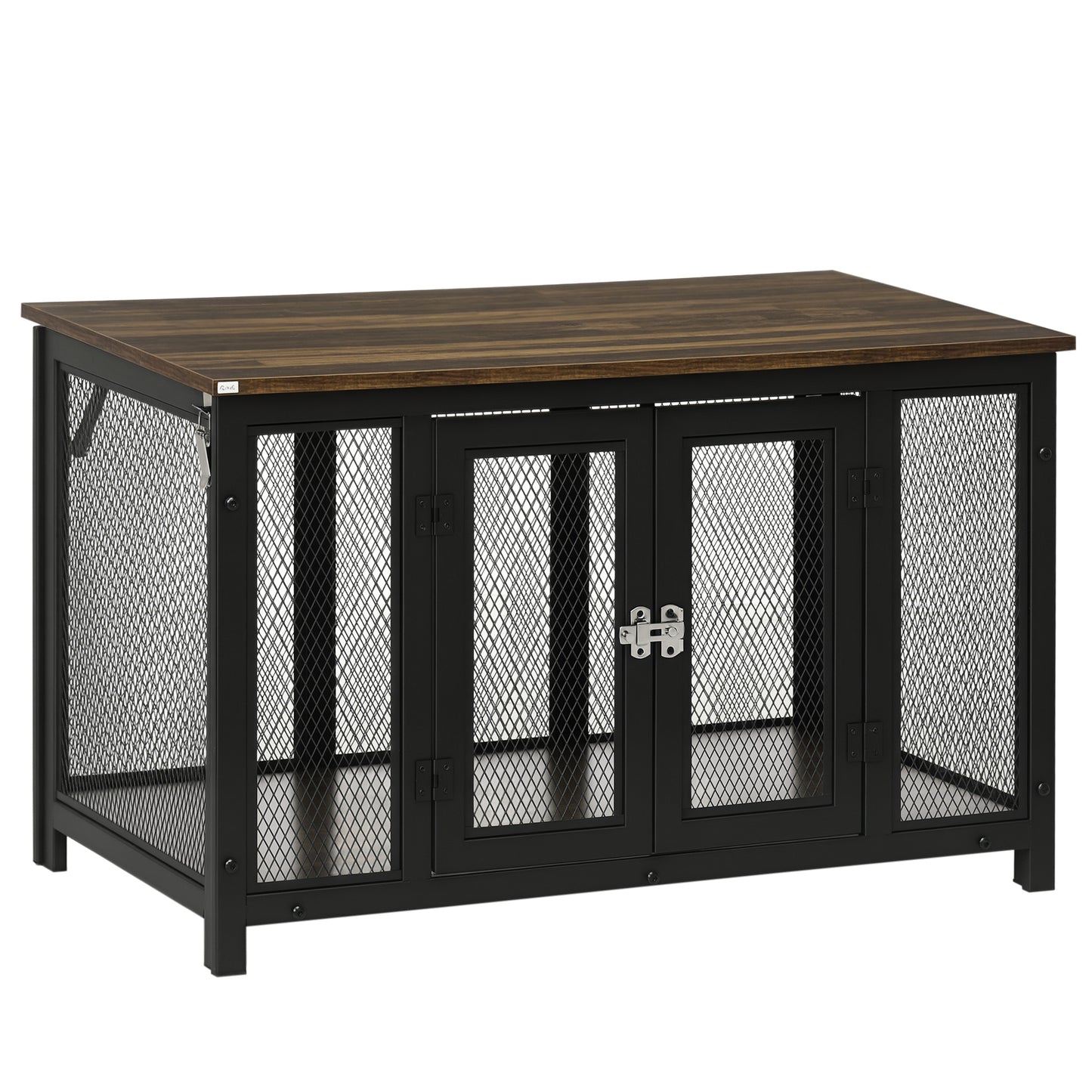 Furniture Style Dog Crate with Openable Top, Big Dog Crate End Table, Puppy Crate for Small Dogs Indoor, Spacious Interior, Pet Kennel, Brown, Black