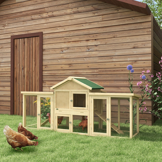 65" Chicken Coop Chicken House Rabbit Hutch Poultry Cage Hen Pen Backyard with Nesting Box