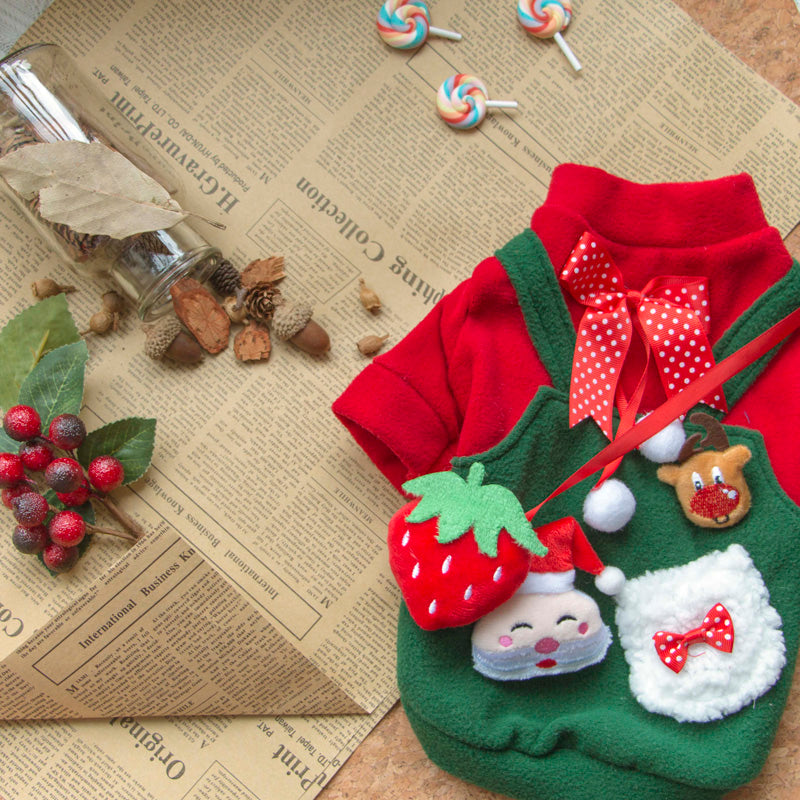 Pet Clothes Christmas Plus Velvet Sweater For Small And Medium-sized Dogs In Winter