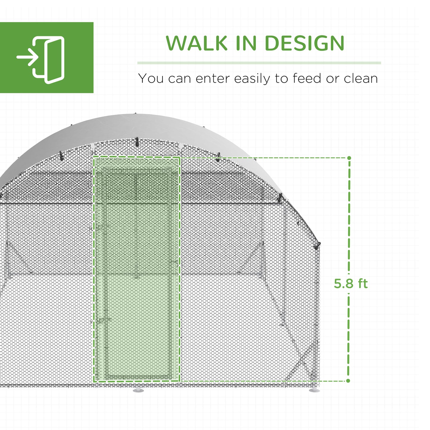 Large Chicken Coop Chicken Run for Chickens with Waterproof and Anti-UV Cover
