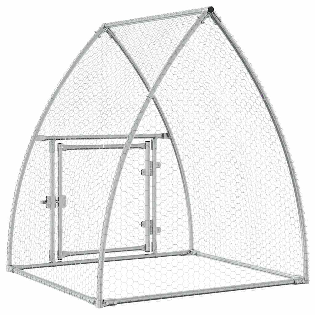 Chicken Cage Silver 100x Galvanized   Chicken Cage Silver