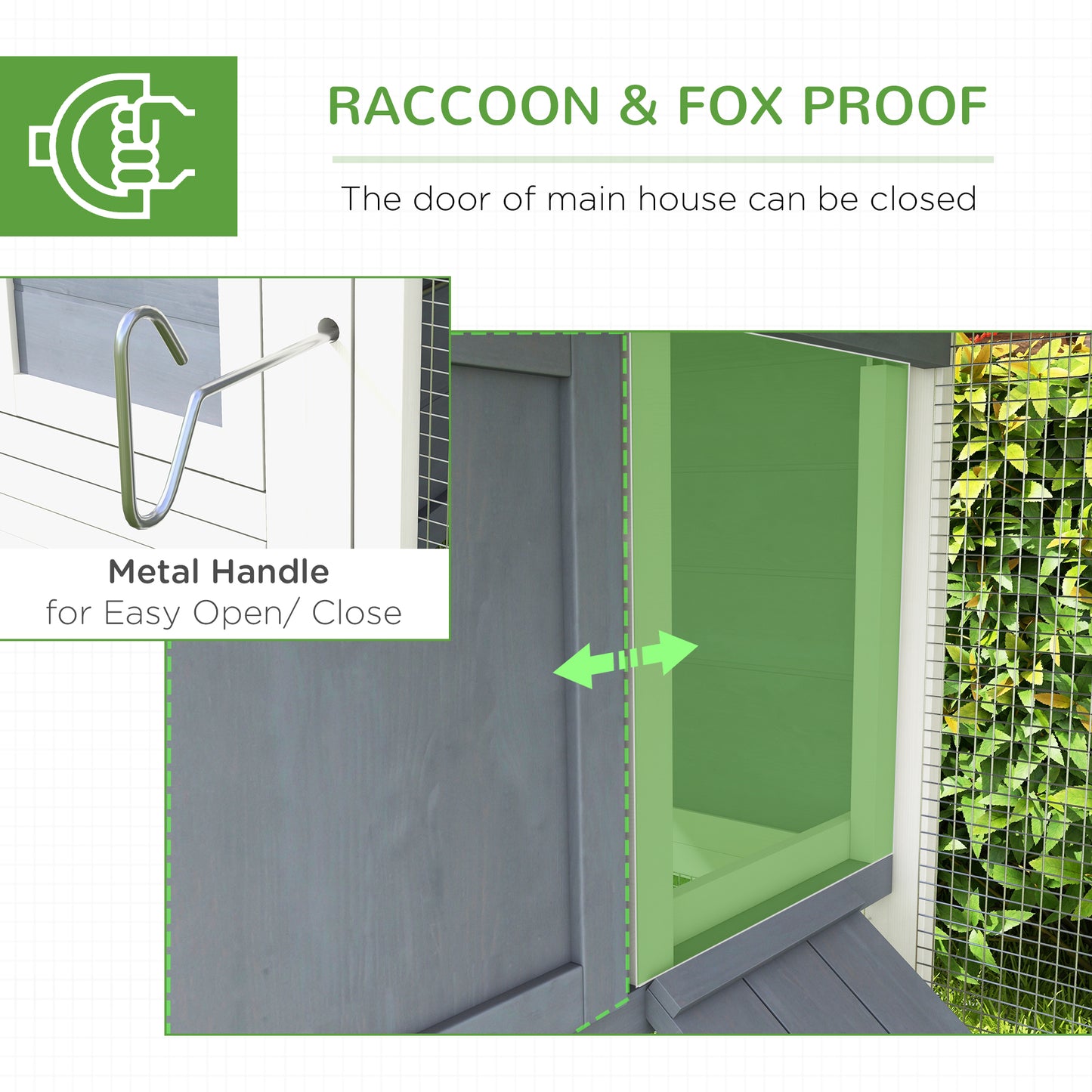 76" Chicken Coop with Safe and Healthy Non-Polluting Materials