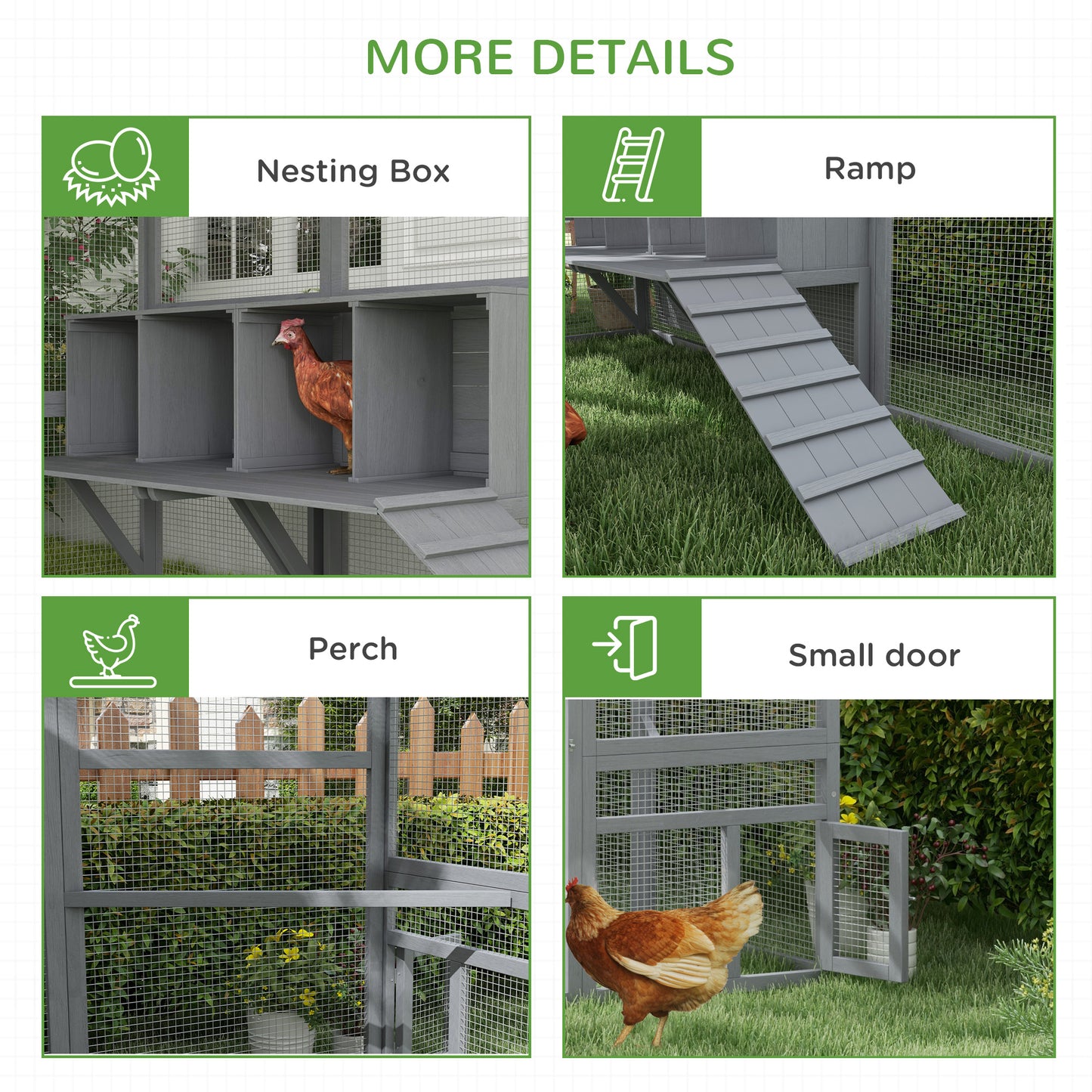 9' x 6' x 6' Large Chicken Coop with Nesting Box