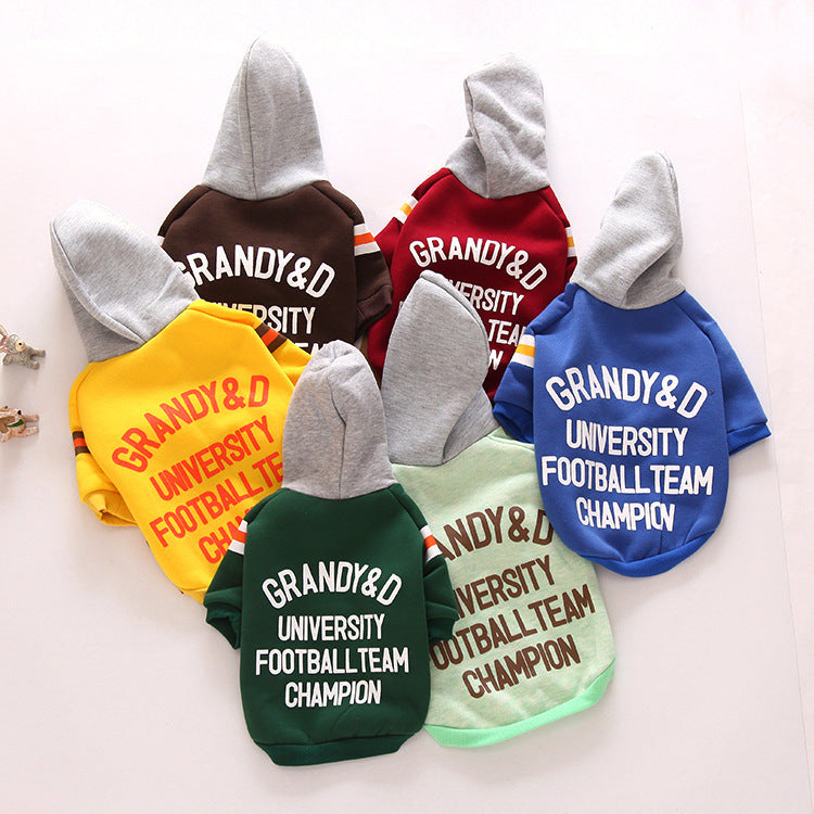 Pullover Letter Hooded Jacket Dog Clothes