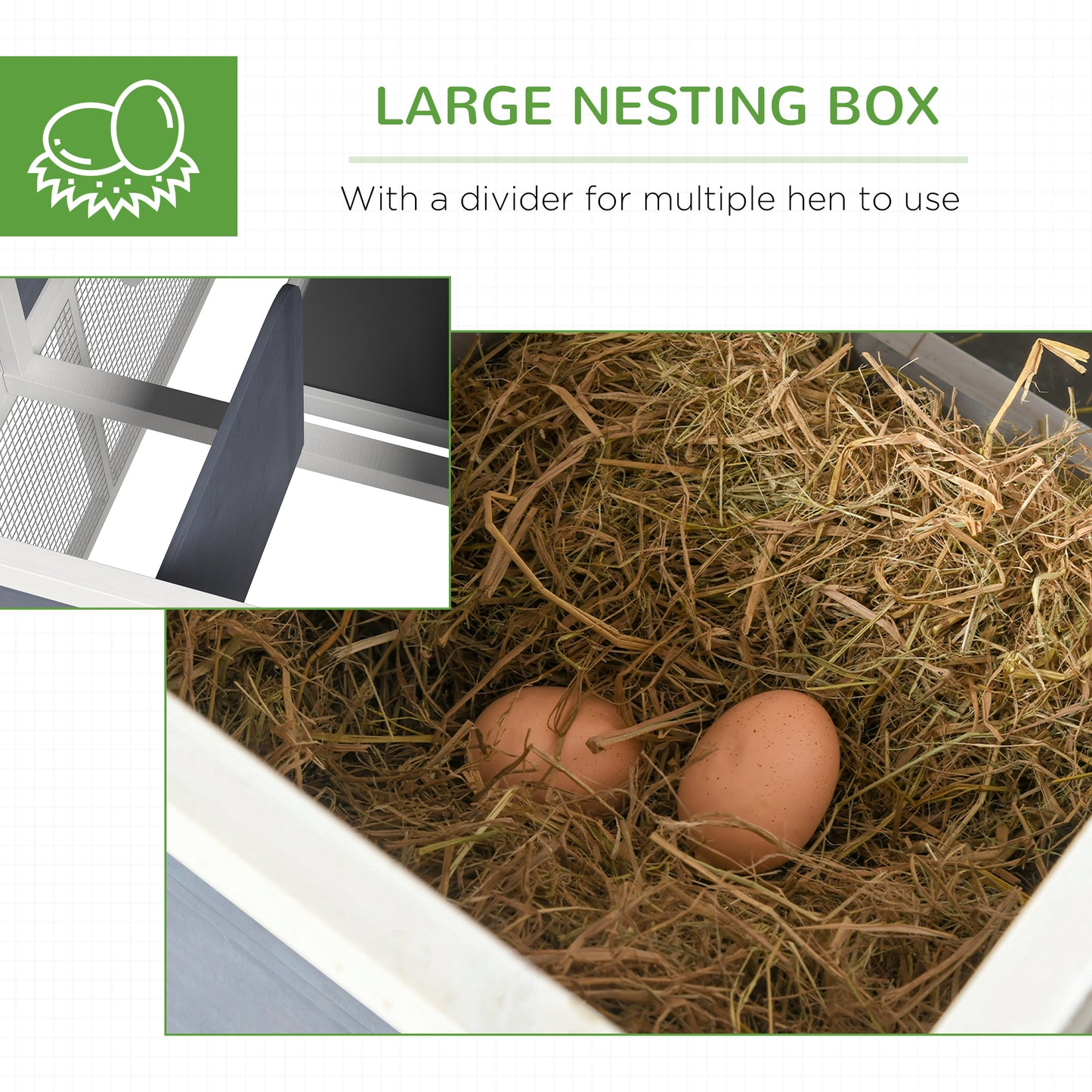 76" Chicken Coop with Safe and Healthy Non-Polluting Materials