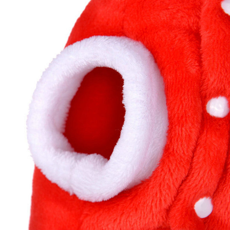 Pet Clothes Autumn And Winter Flannel Warm Festive Dress Dog Clothes Cat Elk New Year Old Man Christmas Clothes