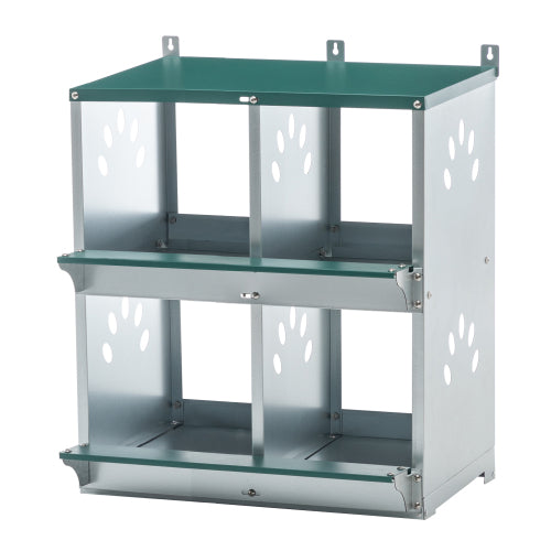 4 Compartment Chicken Nesting Boxes, Metal Nesting Boxes Wall Mount Chicken Egg Laying Box For Different Chicken Breeds