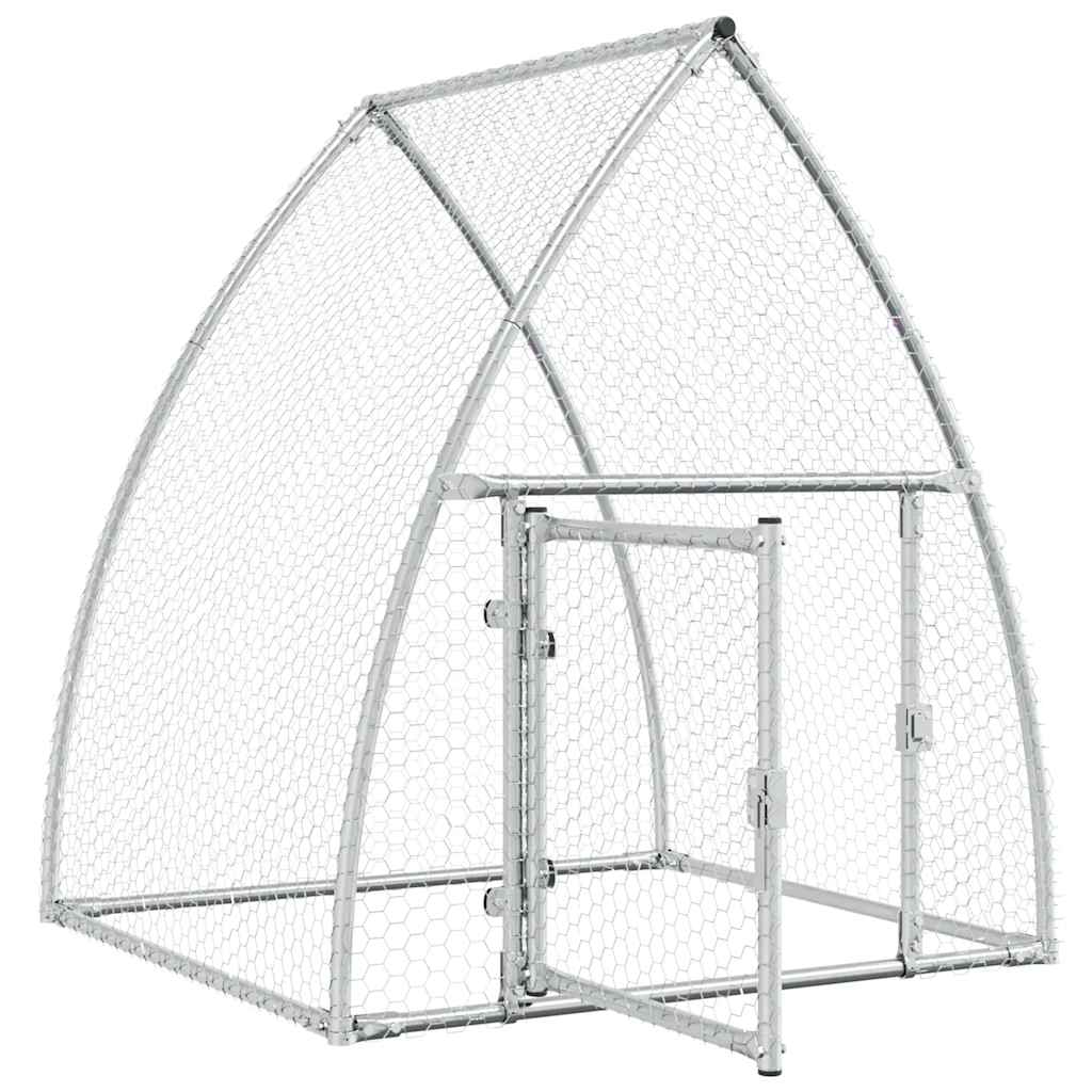 Chicken Cage Silver 100x Galvanized   Chicken Cage Silver