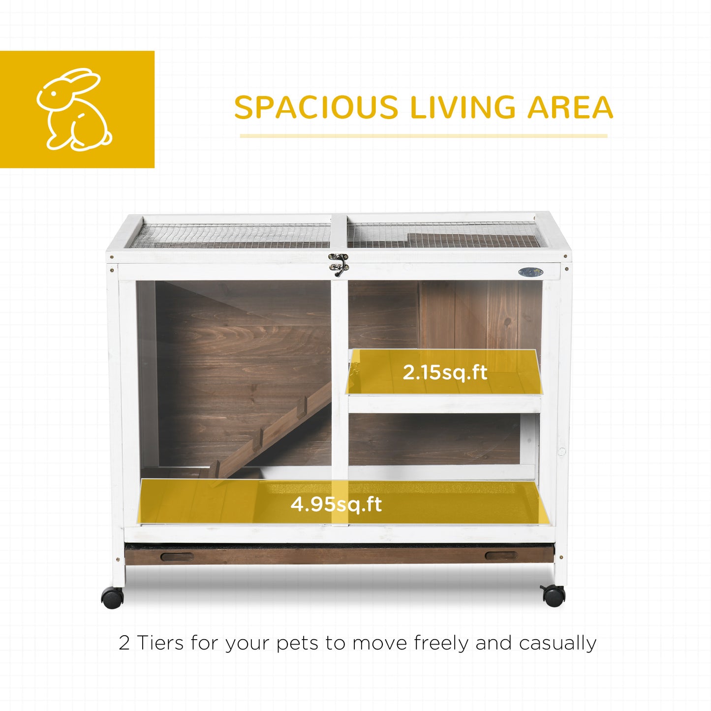 Desk/Table Sized Rabbit Hutch with Wheels