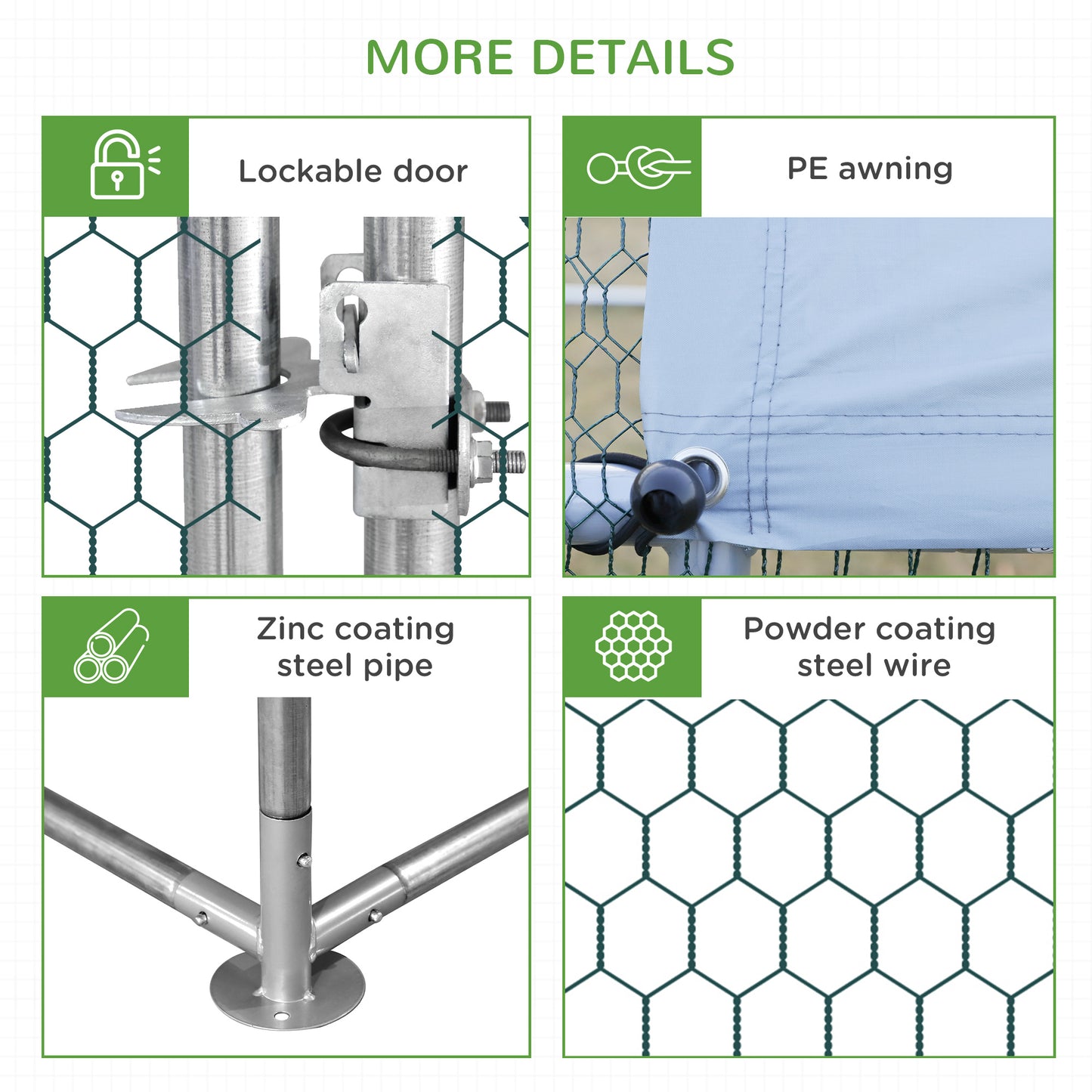Chicken Run 9.8' x 26.2' x 6.6' with Waterproof and Anti-UV Cover for Outdoor and Yard Farm Use