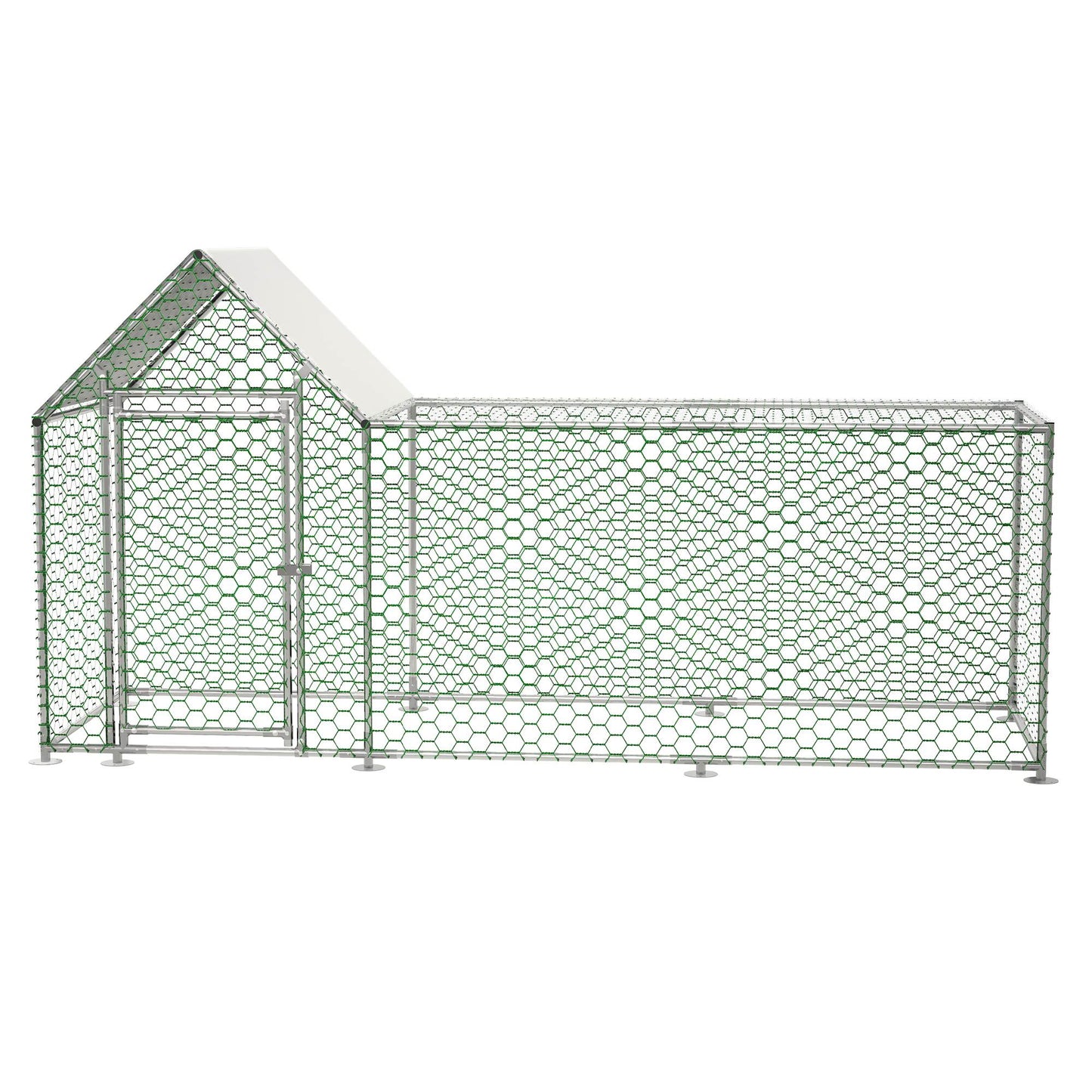 Metal Chicken Coop,Walk-in Chicken Run,Poultry Chicken Hen Pen Cage,Rabbits Duck Cages,With Cover