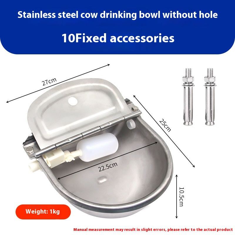 Stainless Steel Drinking Bowl With Cow Sink
