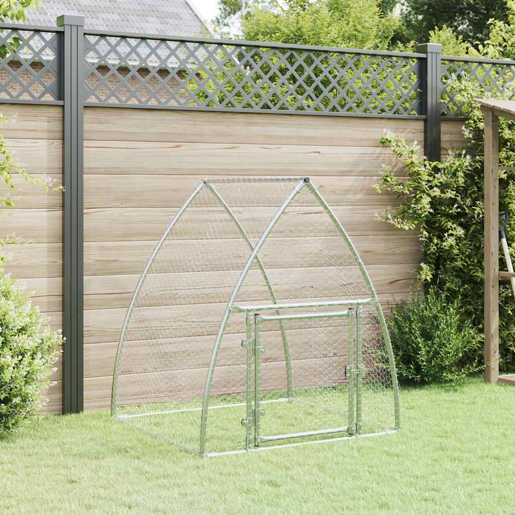 Chicken Cage Silver 100x Galvanized   Chicken Cage Silver