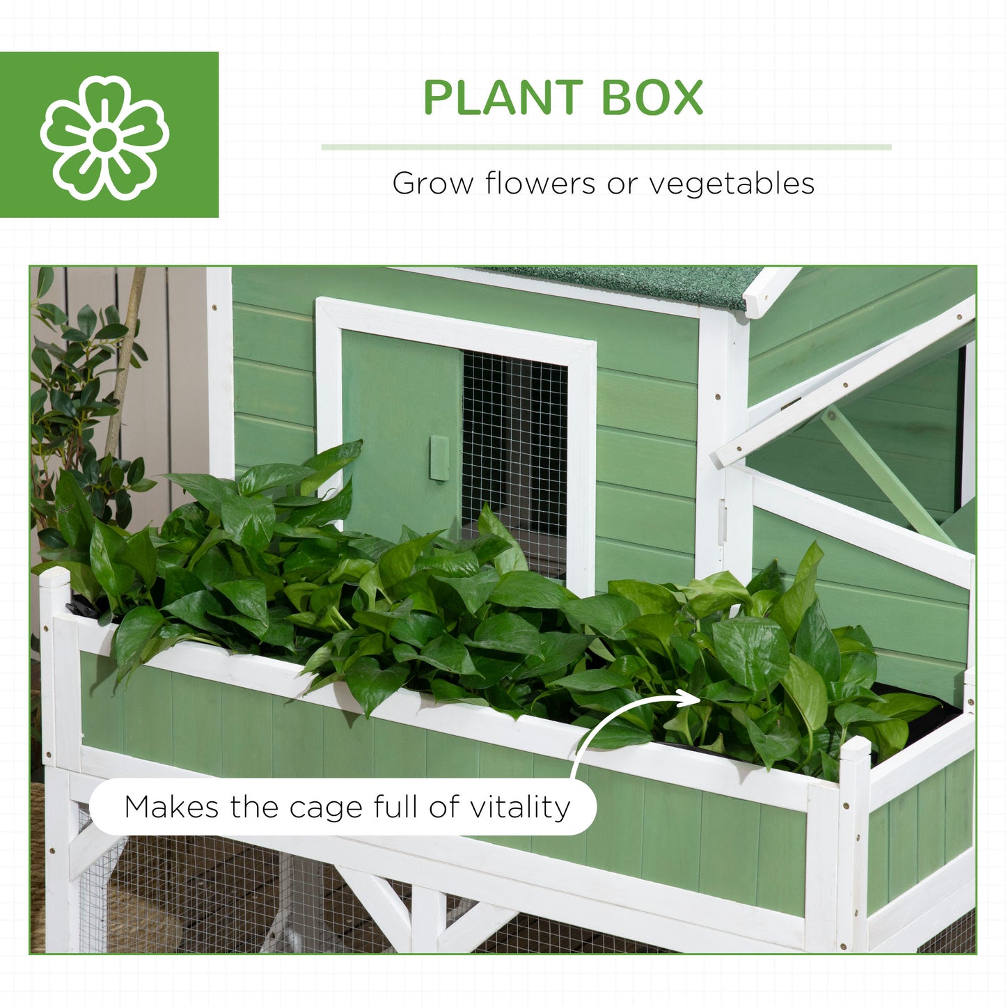 49" Small Chicken Coop Hen House with Garden Space