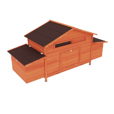 Large Wooden Chicken Coop Outdoor Hen House Poultry Cage For Outdoor With 2 Sides Nesting Boxes,2 Free-range Doors Leakproof Tray