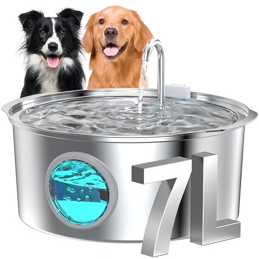 7L Stainless Steel Pet Water Dispenser Automatic Heating Dogs And Cats Water Feeder